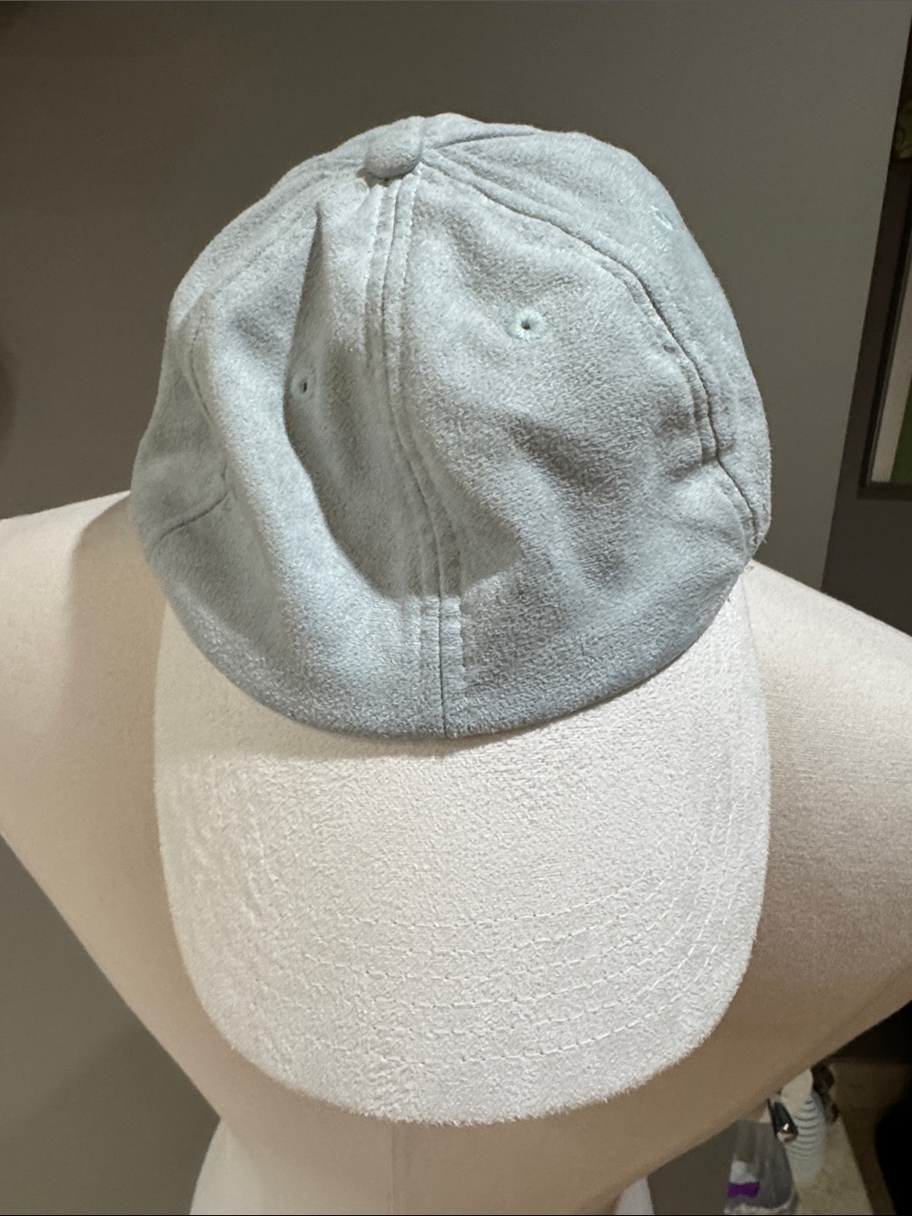 Garage Two-Tone Light Gray and Off-White Suede Baseball Cap